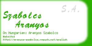 szabolcs aranyos business card